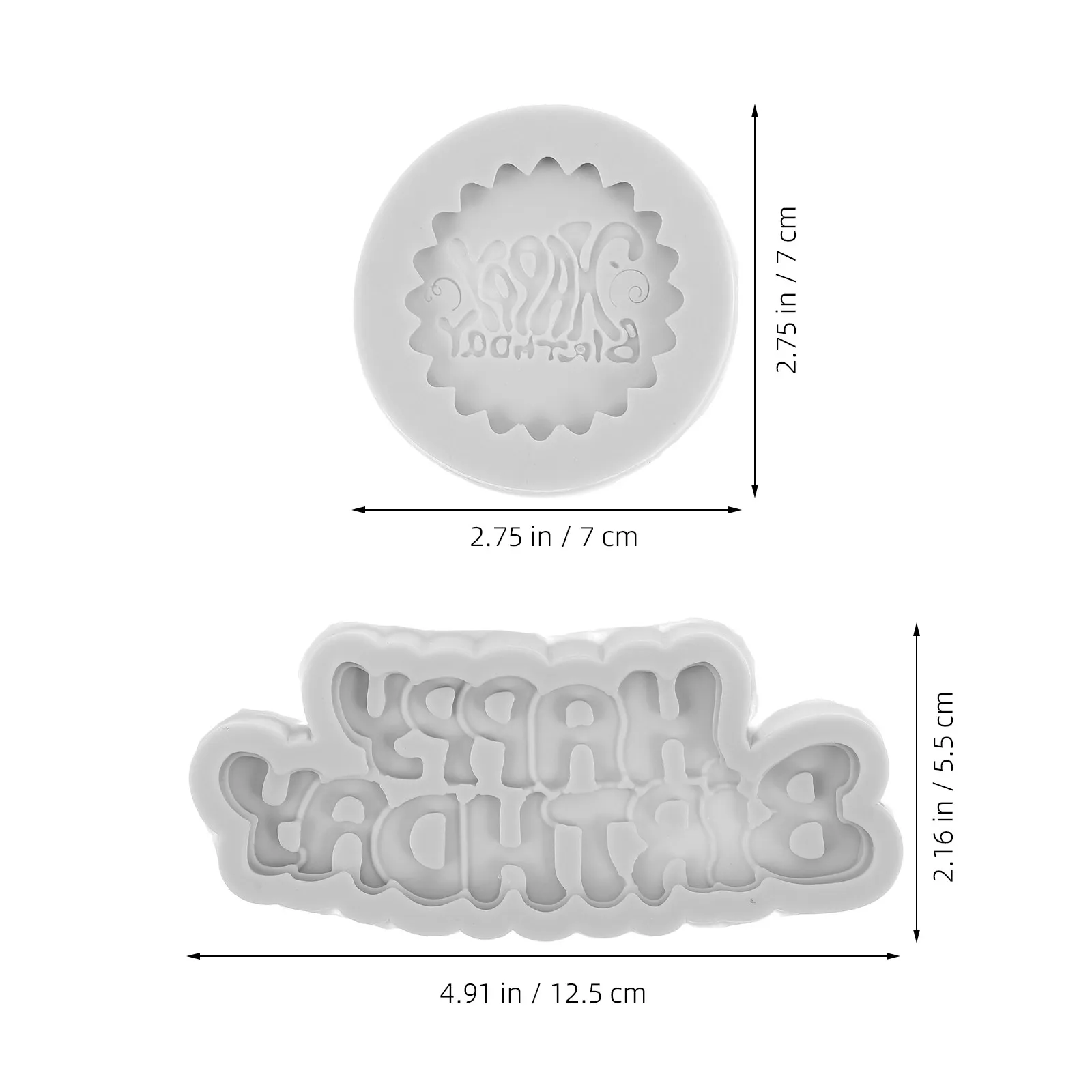 2Pcs Liquid Silicone Happy Birthday Molds Flexible Reusable Cake Topper Fondant Letter Chocolate Clay Crafting Birthday