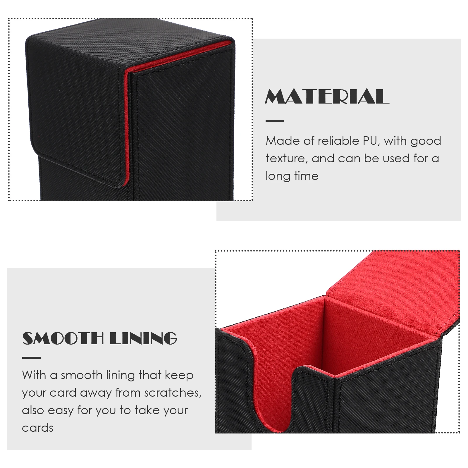

1pc PU Game Card Storage Box for Trading Cards Decks Holder Compact Size Case Games Organizer Home Supplies Wide