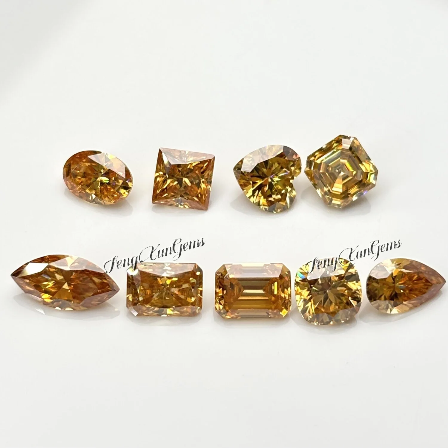 

0.5~5ct Luxury Champagne Moissanite With GRA Certificate Shining Lab Grown Loose Gems Oval/Radiant/Cushion For Jewelry inlay