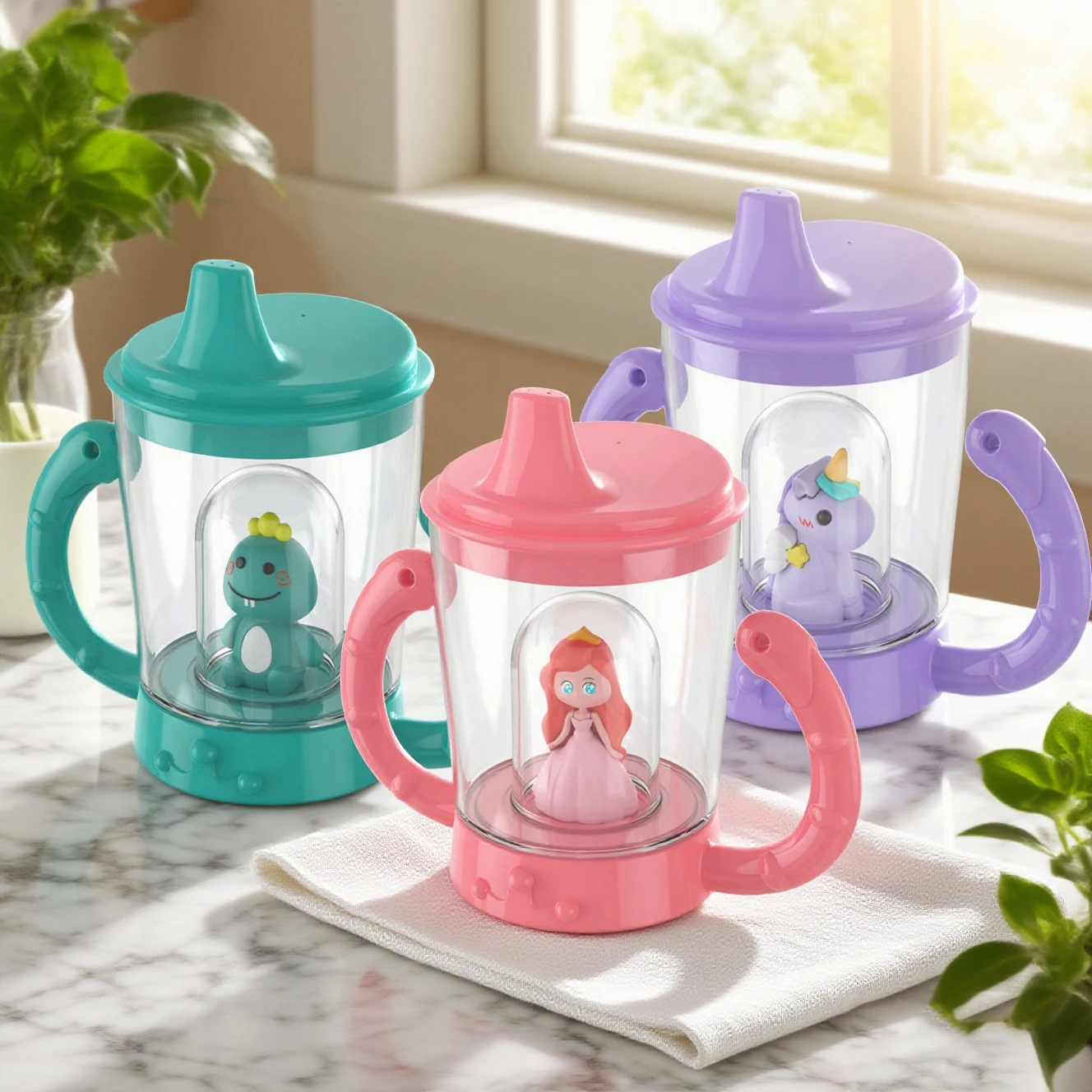 

150 мл новая мультяшная кукла, детская чашка для питья, детская чашка в виде утконоса, герметичная чашка для воды, единорог, модель принцессы динозавра, милая чашка