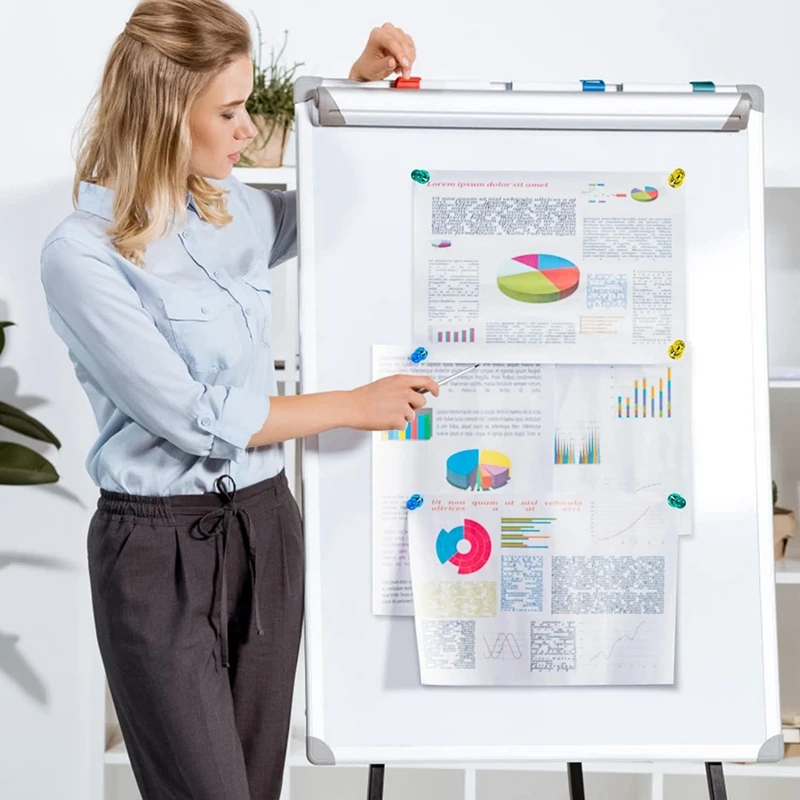 80 Piece Strong Fridge Magnets, Multicolor Plastic+Metal Refrigerator Magnet, Small Magnets (8 Colors)