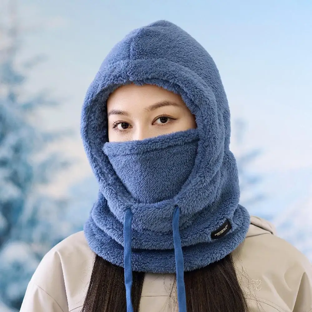 

Warm Balaclava Mask Winter Hats Sherpa Hood Ski Face Cover Windproof Furry Adjustable Hood Cap Scarf Outdoor Cold Proof Caps