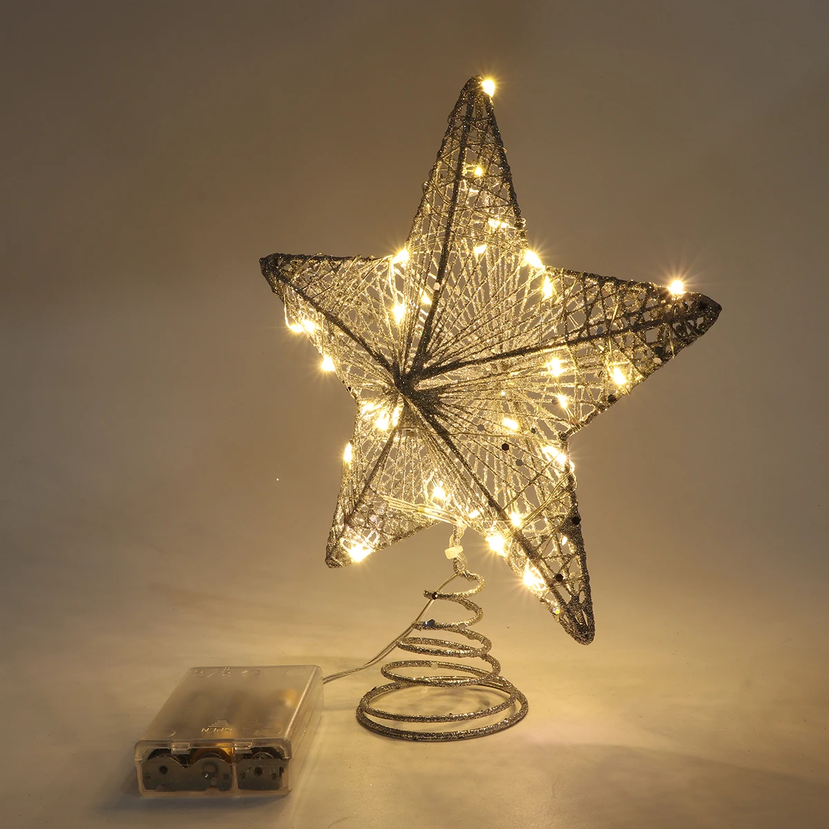 

1pc Tree Christmas Shiny Gold Silver Star Ornament For Holiday Party Home Garden Decoration Christmas Star Topper