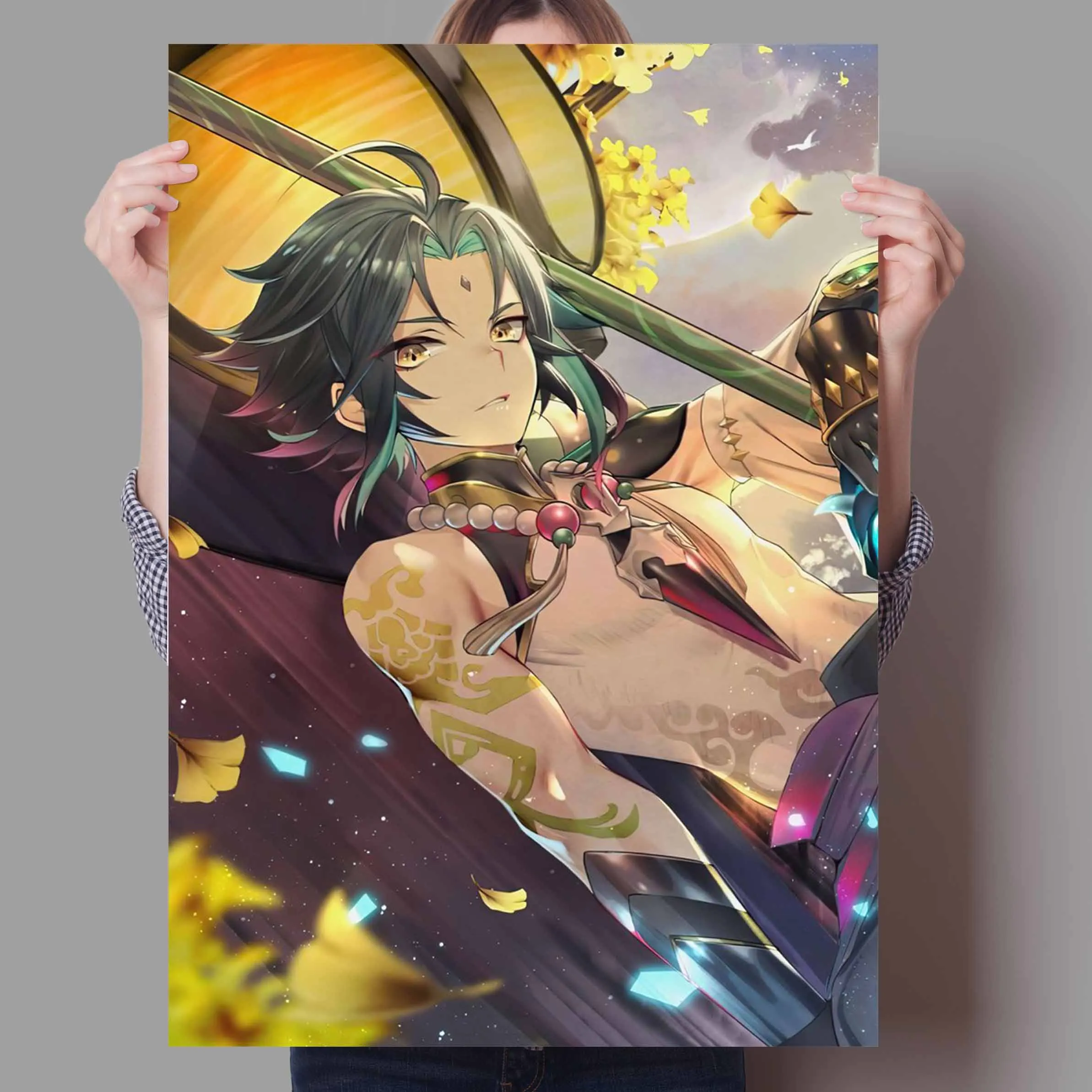 WTQ Anime Figure Genshin Impact Decoration Art Wall Decor Canvas Painting Anime Posters Retro Poster Wall Art Picture Home Decor