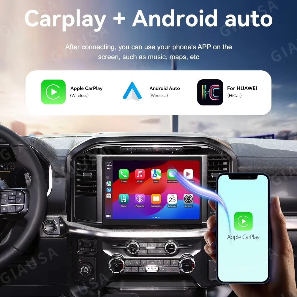 Carplay شاشة ذكية راديو السيارة لفورد F150 2021-2024 أندرويد 13 السيارات لتحديد المواقع والملاحة الوسائط المتعددة ستيريو استقبال IPS رئيس وحدة
