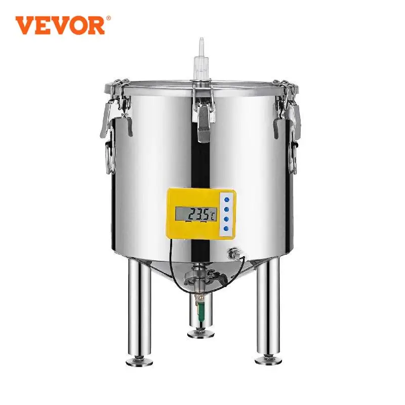 VEVOR Brew Fermenter Bucket 304 Stainless Steel 15L-50L Wine Pot High Sealing for Beverage Dairy Brewing Promoting Fermentation