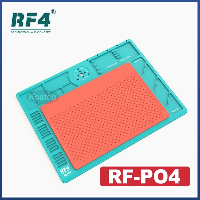 

RF4 RF-PO4 подставка для микроскопа, антистатический силиконовый коврик из сплава для ремонта печатных плат мобильного телефона, алюминиевый рабочий коврик