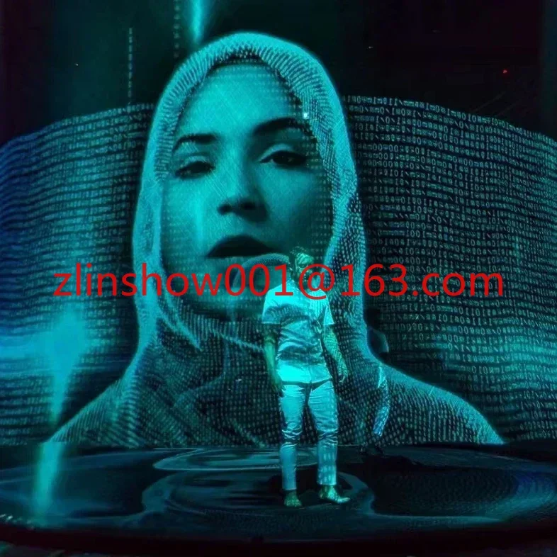 4X3M 2X3M3D Holo Mesh Screen Hologram Projector Holo Gauze Holographic projection  For Stage Show Music Concert