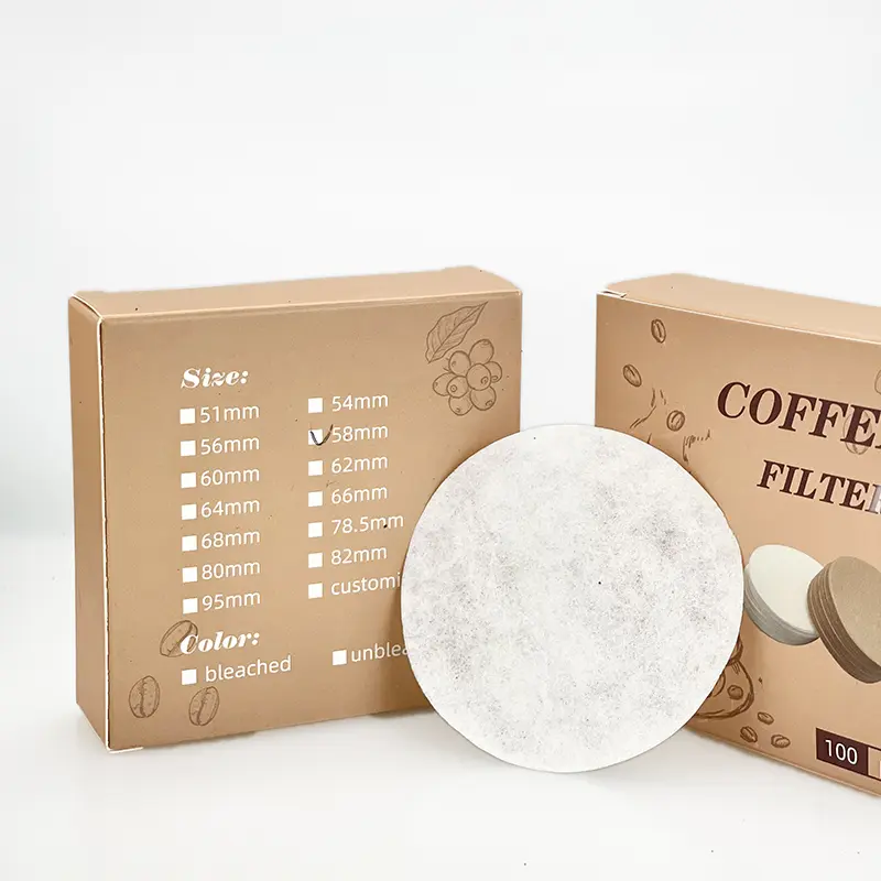 ورق فلتر القهوة فلاتر ورقية إسبريسو 51mm 53mm 58mm 100 قطعة شاشة Puck لآلات Delonghi Breville Portafilter - 3