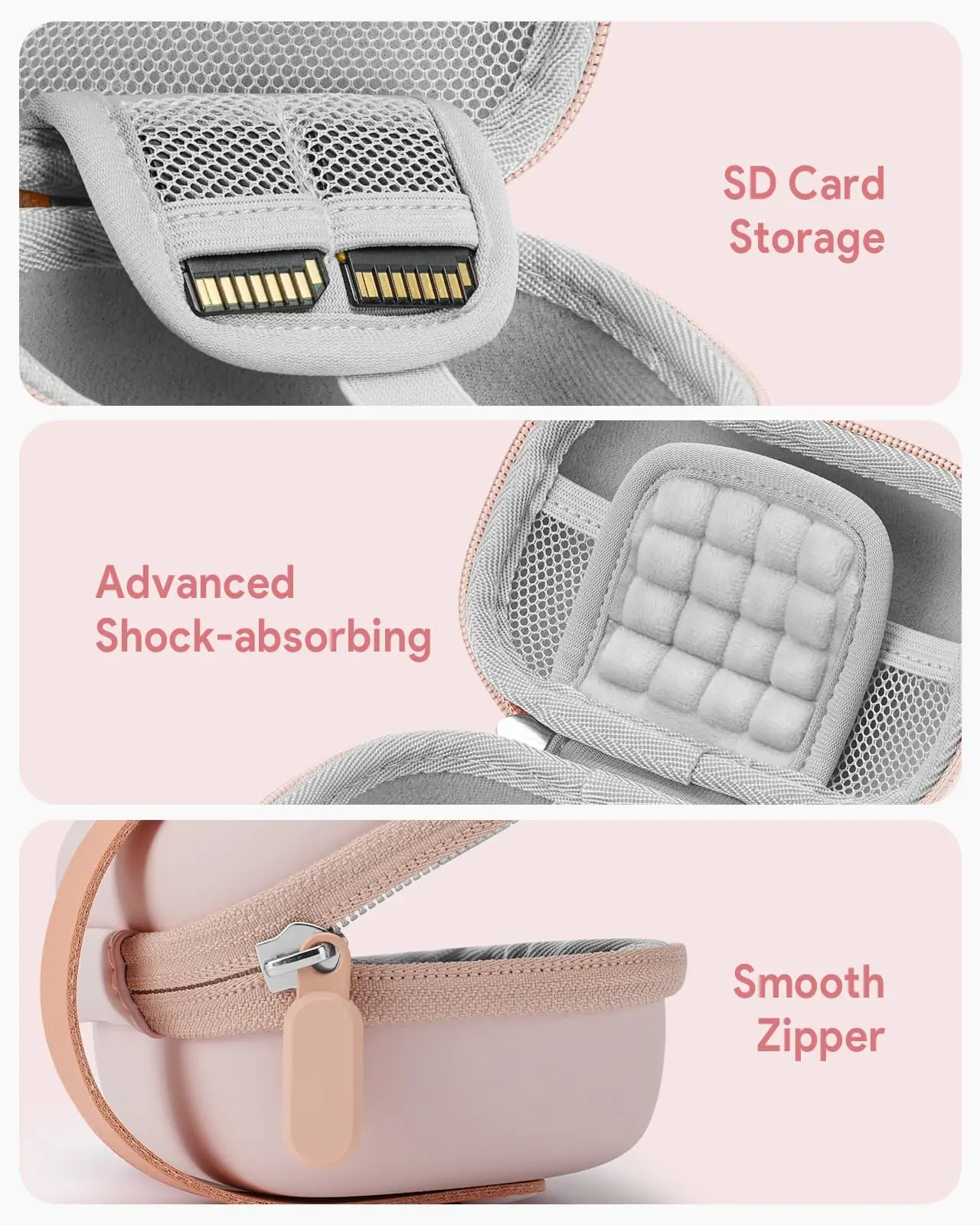 حافظة كاميرا رقمية لـ CAMKORY DC403 FHD 1080P/ KODAK PIXPRO FZ55/ FZ45/ STUOGYUM DC402-AF، حقيبة تخزين بطاقات SD للسفر #4