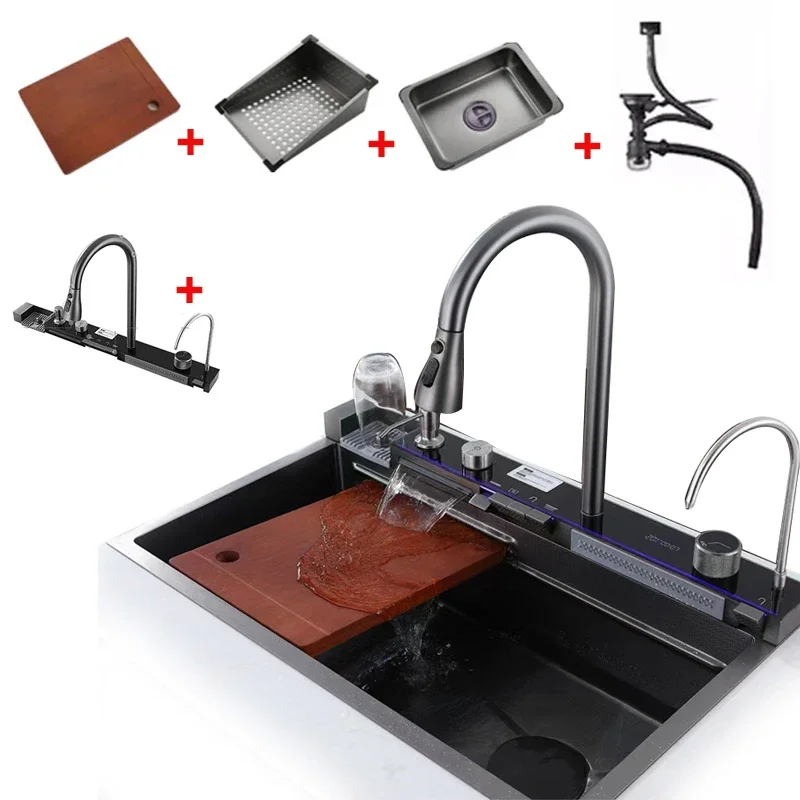 Modern Multi-functional Sink With Digital Display With Faucet Nano Sink