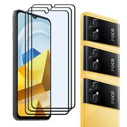 Upgrades Tempered Glass For POCO M5 Screen Protector 9H Front Film For POCO M5 Soft Fiber Camera film