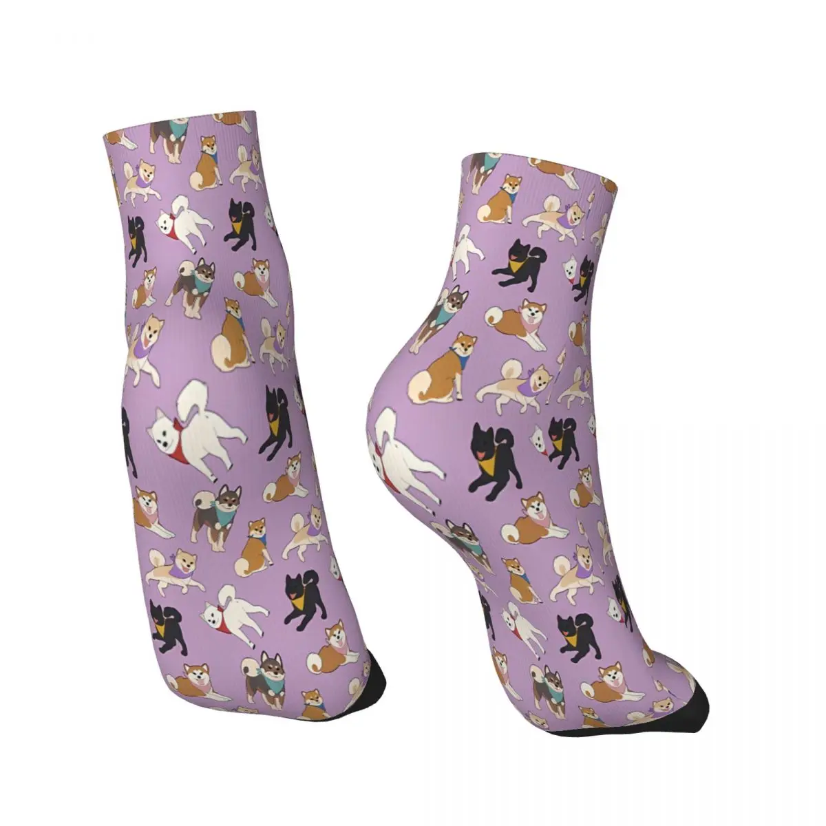 Nihon Ken Pattern Akiko Variant Ankle Socks Male Mens Women Autumn Stockings Polyester