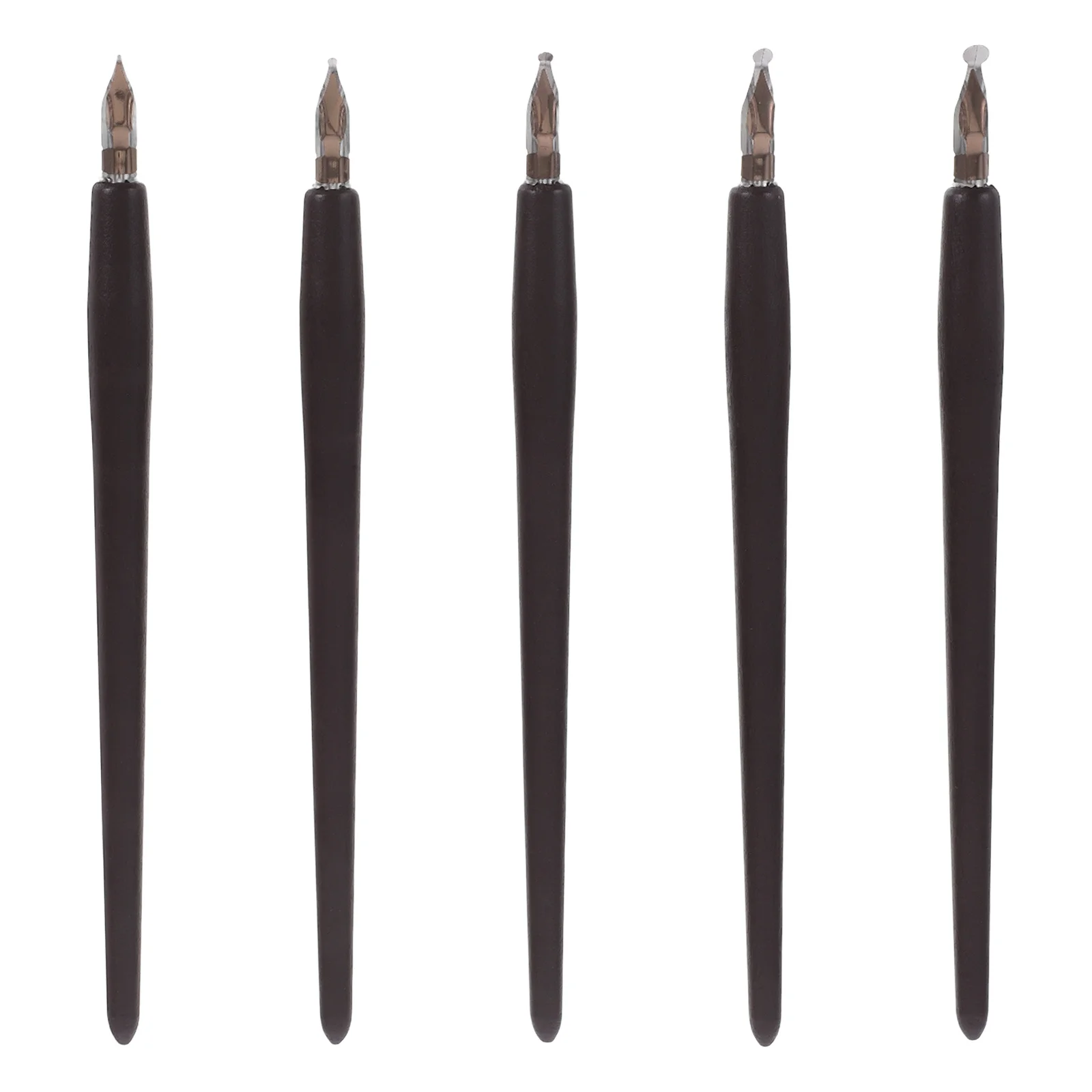 

5Pcs Wooden Dip Pen Vintage Style for Calligraphy Painting Drawing Writing Set Artistic Effect Gothic Tibetan Scripts