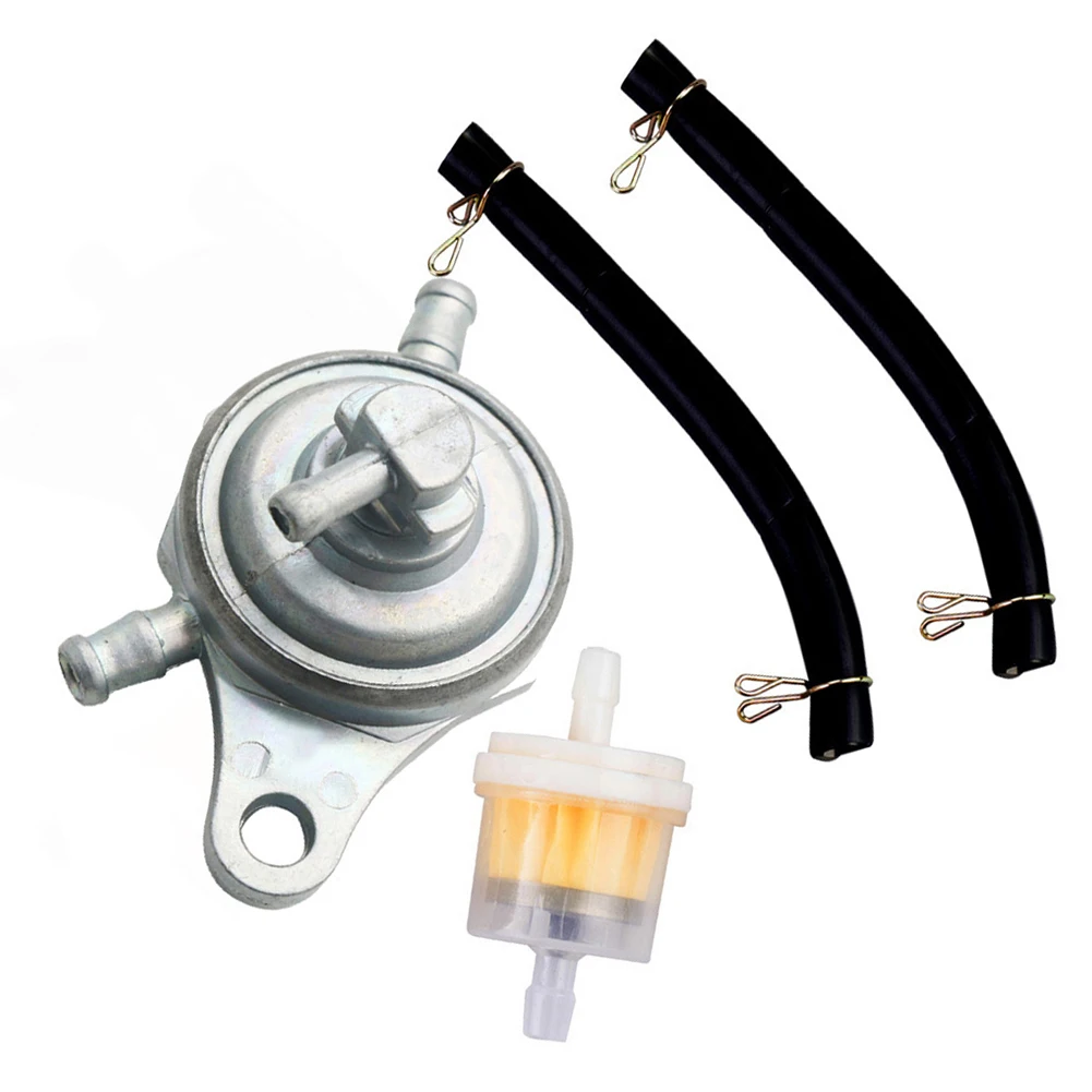 1 X Vacuum Fuel Pump Set 3way Fuel Pump Petcock Oil Tank Switch Hose Tube Filter Kit Motorcycle For GY6 50 150cc