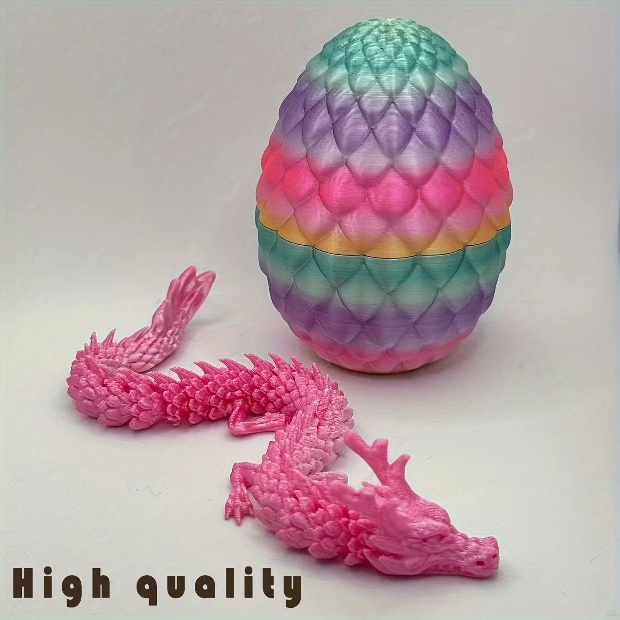 2025, giocattolo popolare cinese 3D 15 cm, regalo di drago colorato, grande statua di drago, modello di uovo di drago, decorazione da tavolo dorata e nera