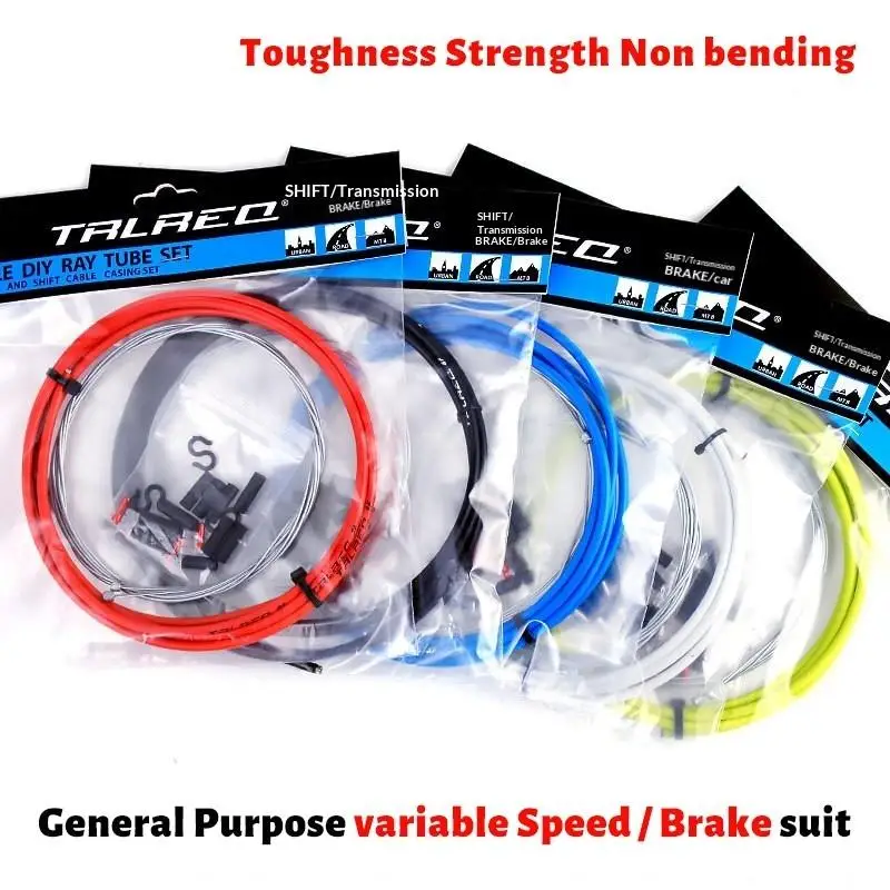 

Bicycle Gear Brake Cable Set 2 Brake 4 Gear Cables Multicolor PVC End Tube Cover Kit for Smooth Performance Bike