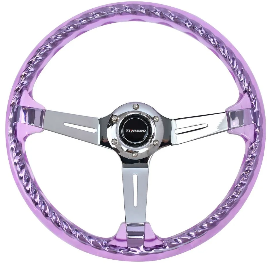 Universal 350MM Multi-color option Auto Acrylic Transparent Modification Sport Steering Wheel 14 Inch Acrylic Car Steering Wheel