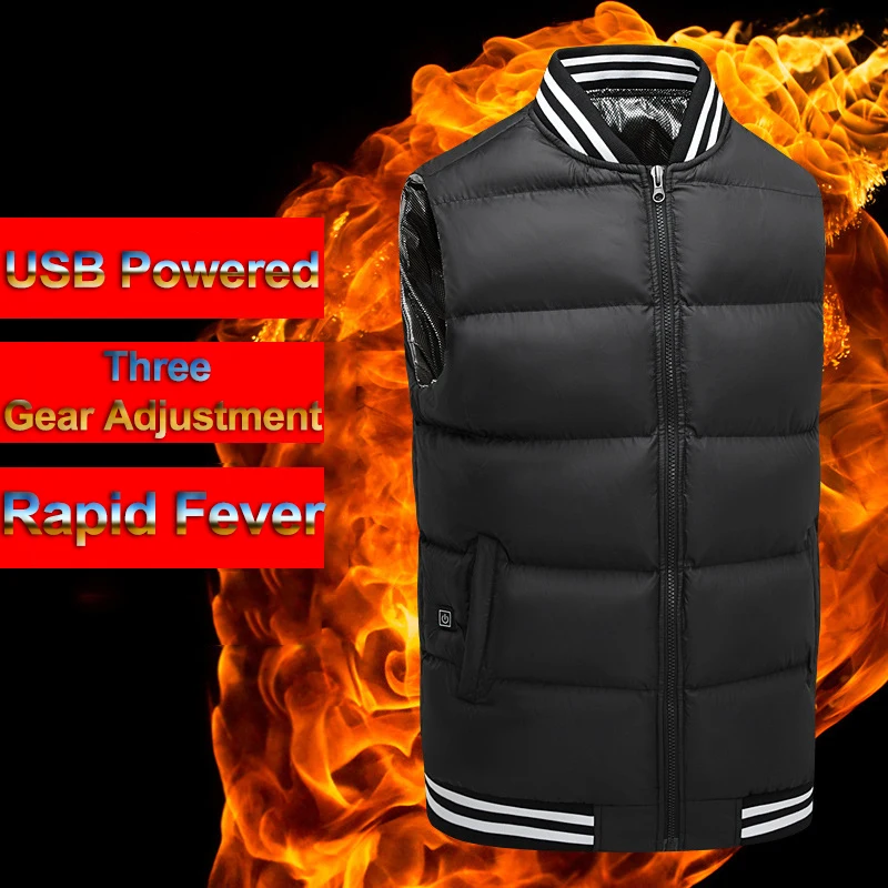 

New USB Heated Vest Jacket Men Women Winter Fleece Electrically Heated Thermal Waistcoat for Hunting Hiking Warm Hunting Jacket