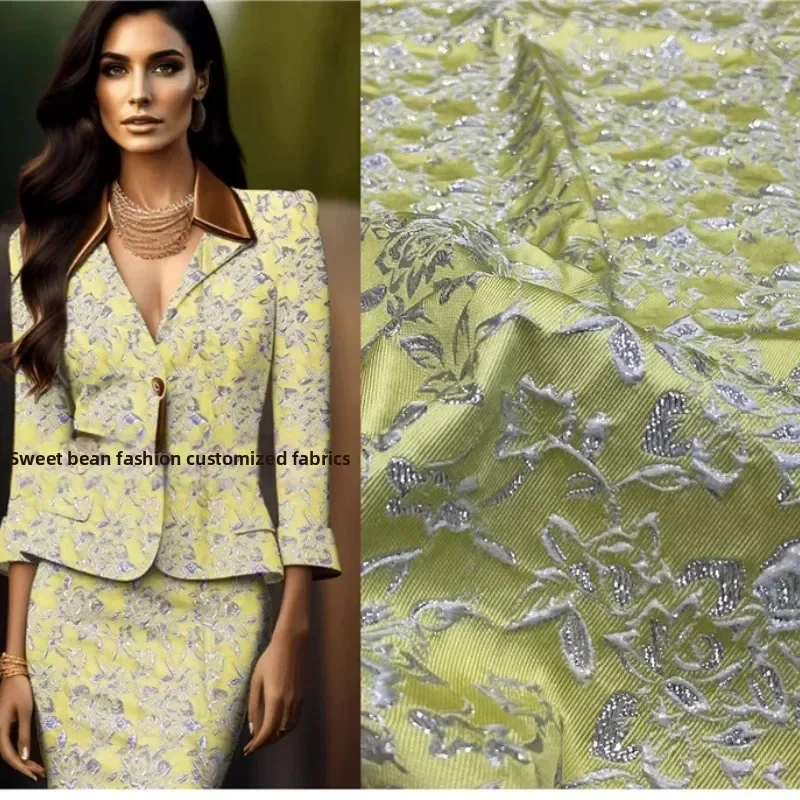 

Металлическая проволока, окрашенная в пряжу, жаккардовая ткань, роза, рельефный цветок, пиджак, ветровка, ткань для платья, модное шитье своими руками по метрам