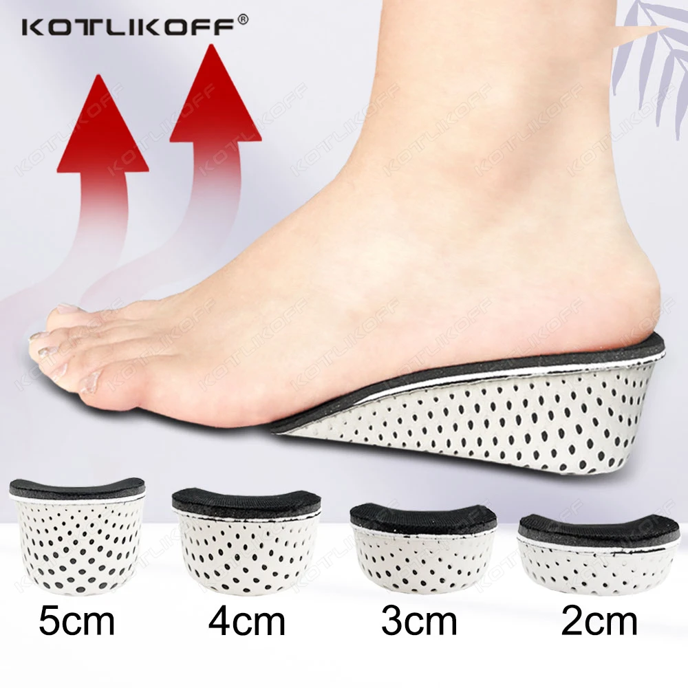 1/2 Pairs خفيفة تنفس الارتفاع زيادة نصف نعل كعب زيادة 2-5 سنتيمتر الارتفاع زيادة الرياضة وسادة منصات الأحذية للجنسين #1