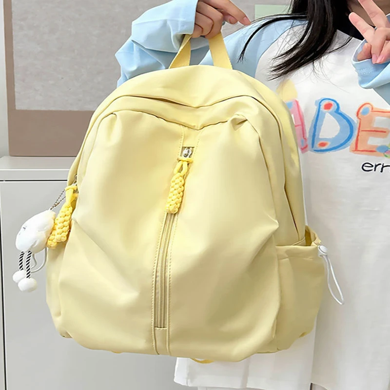 Large Capacity Travel Backpack 2025 New Simple Solid Color Student Backpack Sports Backpack Computer Bag