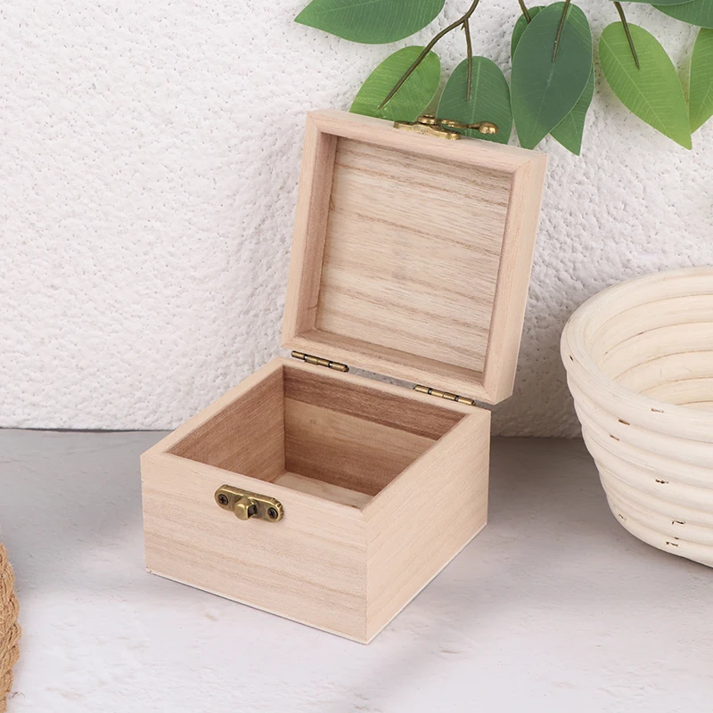 Wooden Storage Box Gift Packaging Box Flip Type Jewelry Storage Container