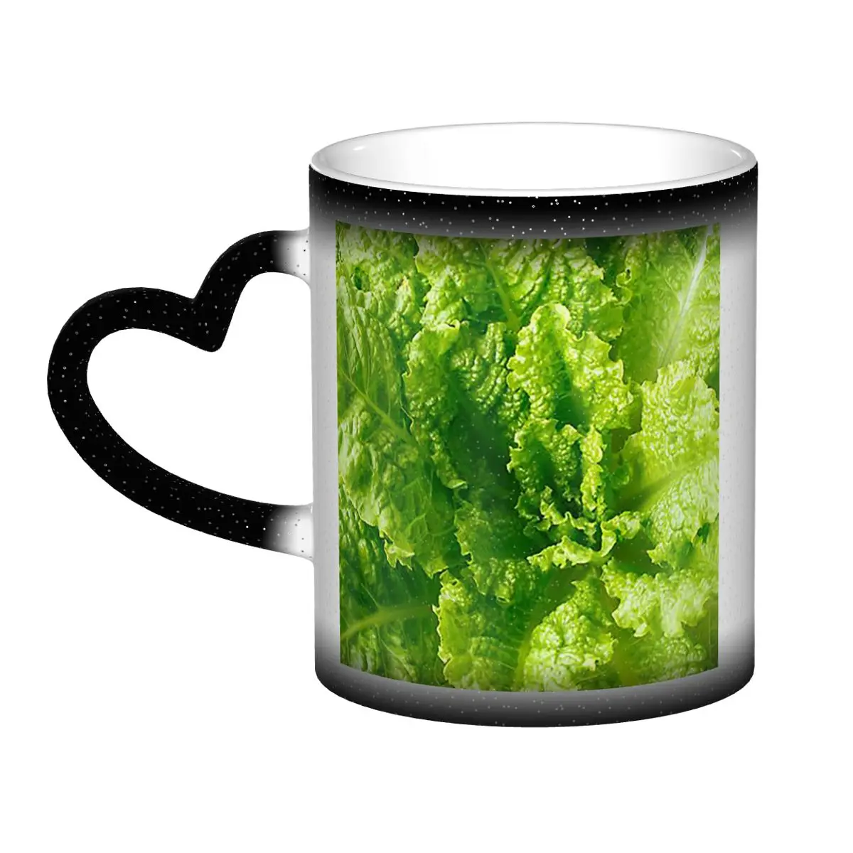 

Lettuce Closeup Mug Funny Ceramic Coffee Cups Tea Mugs Milk Cup Drinkware Gift for Woman Man