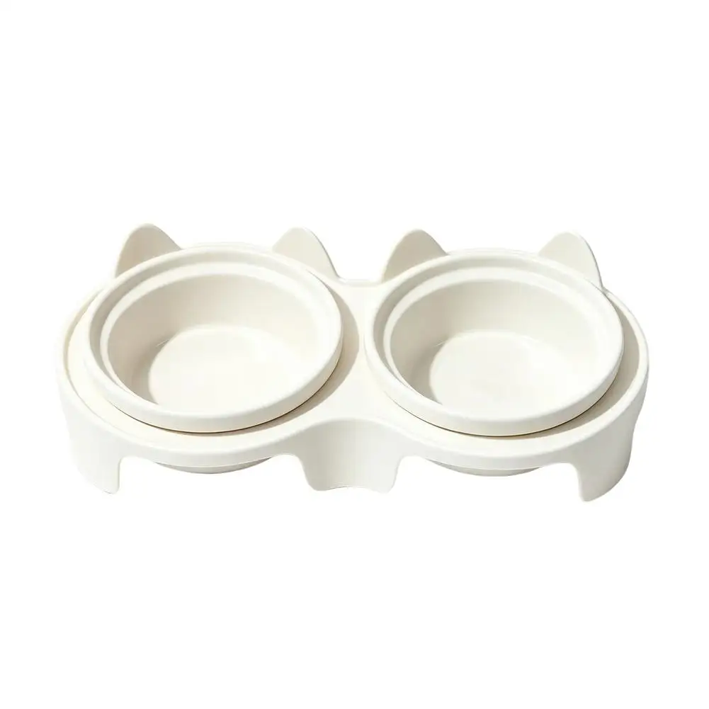 1/2 Stück Katzenschüssel Doppelschüssel - Erhöhte Schrägschüsseln für Futter und Wasser, Hochwertige Futter- und Wasserschüsseln für Kätzchen, Haustierzubehör – Detail 21