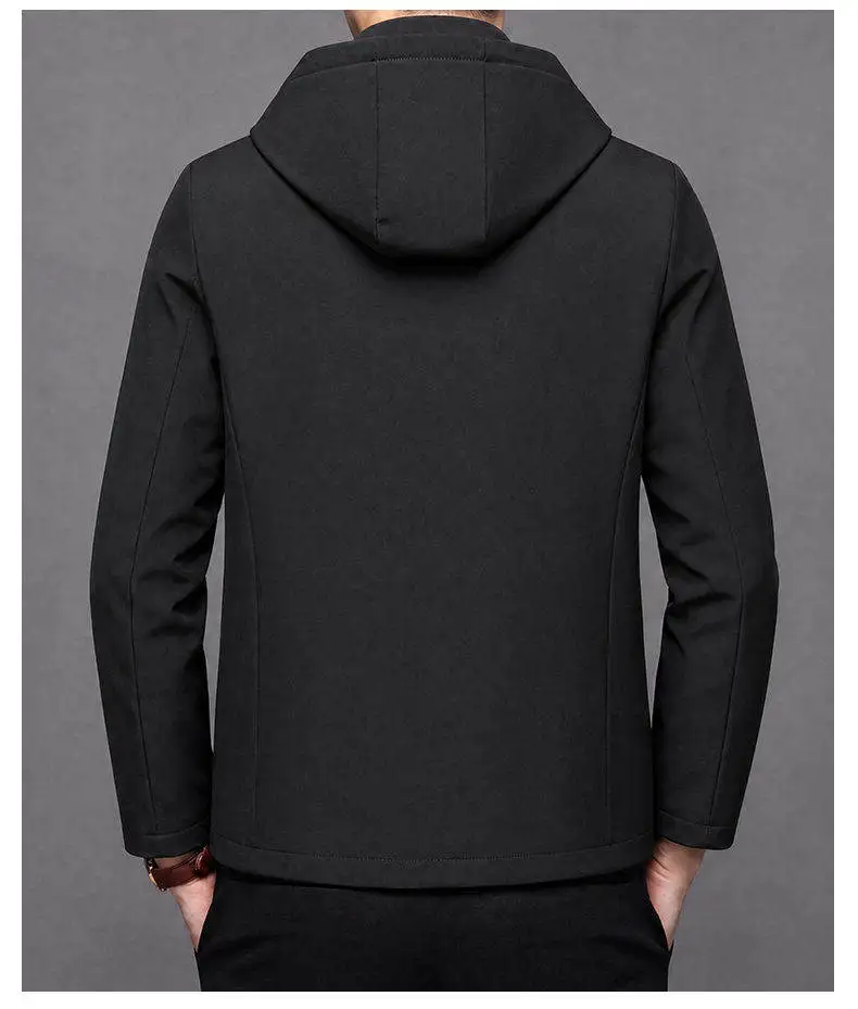 Hochwertige Herren-Freizeitjacken mit Kapuze 2026 Frühling Herbst Outdoor Reißverschluss-Windbreaker Tägliche Kleidung Lockere Einfarbige Mäntel – Detail 15