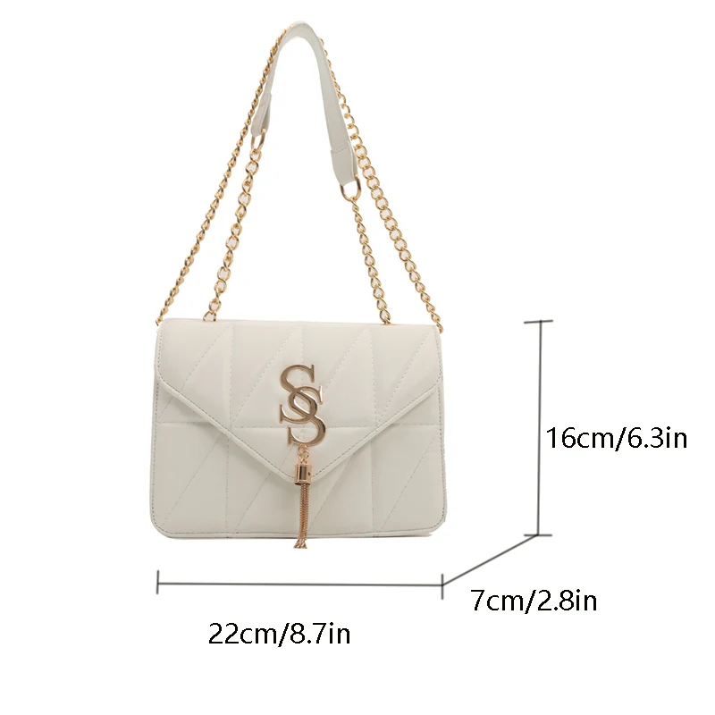 Woman New Fashion Solid Color PU Leather Chain Leisure Simple Commuting Shoulder Crossbody Small Square Bag