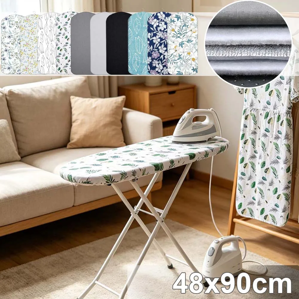 

Foldable Cotton Ironing Board Cover 90x47cm Portable Heat Resistant Non-Slip Thick Ironing Pad for Home Travel Door Table Use