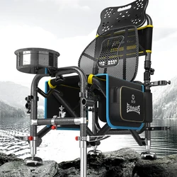 Folding Fishing Chair,Height Adjustable Portable Seat,All-Terrain Camping Chair for Anglers,Sturdy Durable Comfortable Outdoor