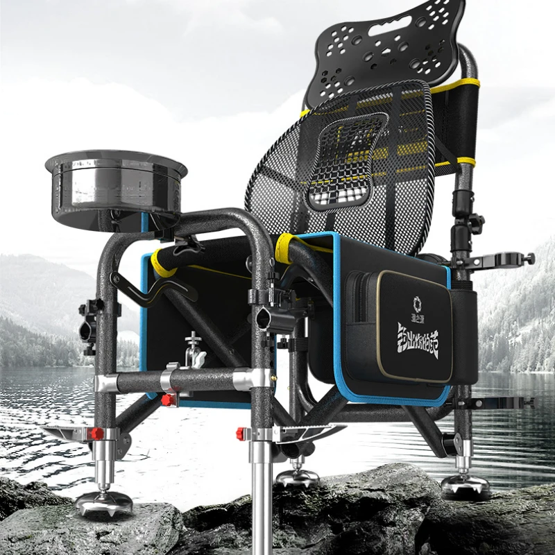 CD3 New Folding Fishing Chair, Adjustable Height, Black Knight's Fishing Chair, All-Terrain Use, Sturdy and Durable Outdoor Gear