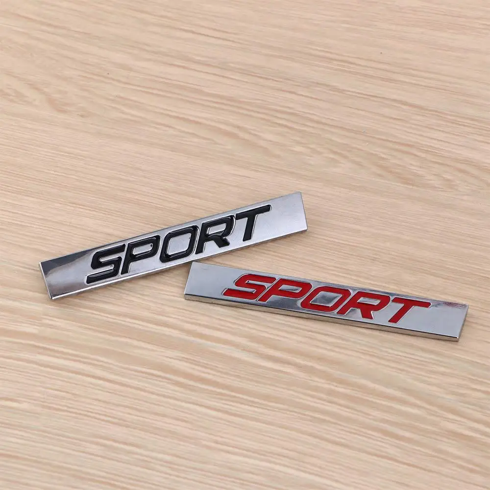 Black Red Zinc Alloy Metal Badge Square Bar Auto Refitting Accessories Car Styling Decal 3D Car Sticker Emblem Badge