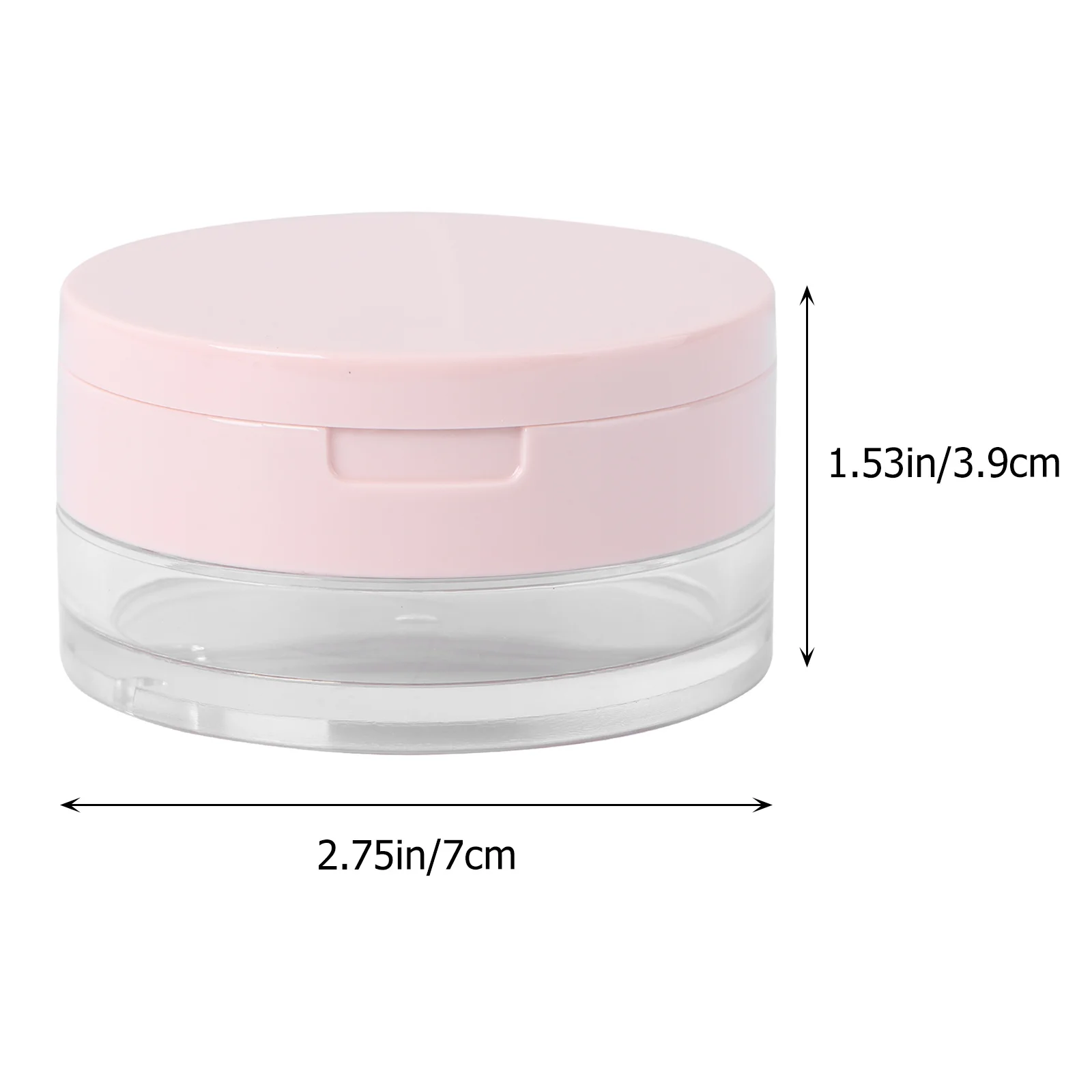 2個入り ポータブル 空のルースパウダーボックス ピンク 二層メッシュデザイン ミラー付き 旅行用 日常使い パウダーパフケース 化粧品