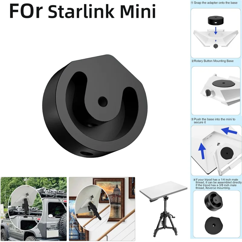 Classy-Non-Slip 1/4 Screw Tripod Adapter For Starlink Mini Aluminum Alloy Tripod Head Adapter Bracket
