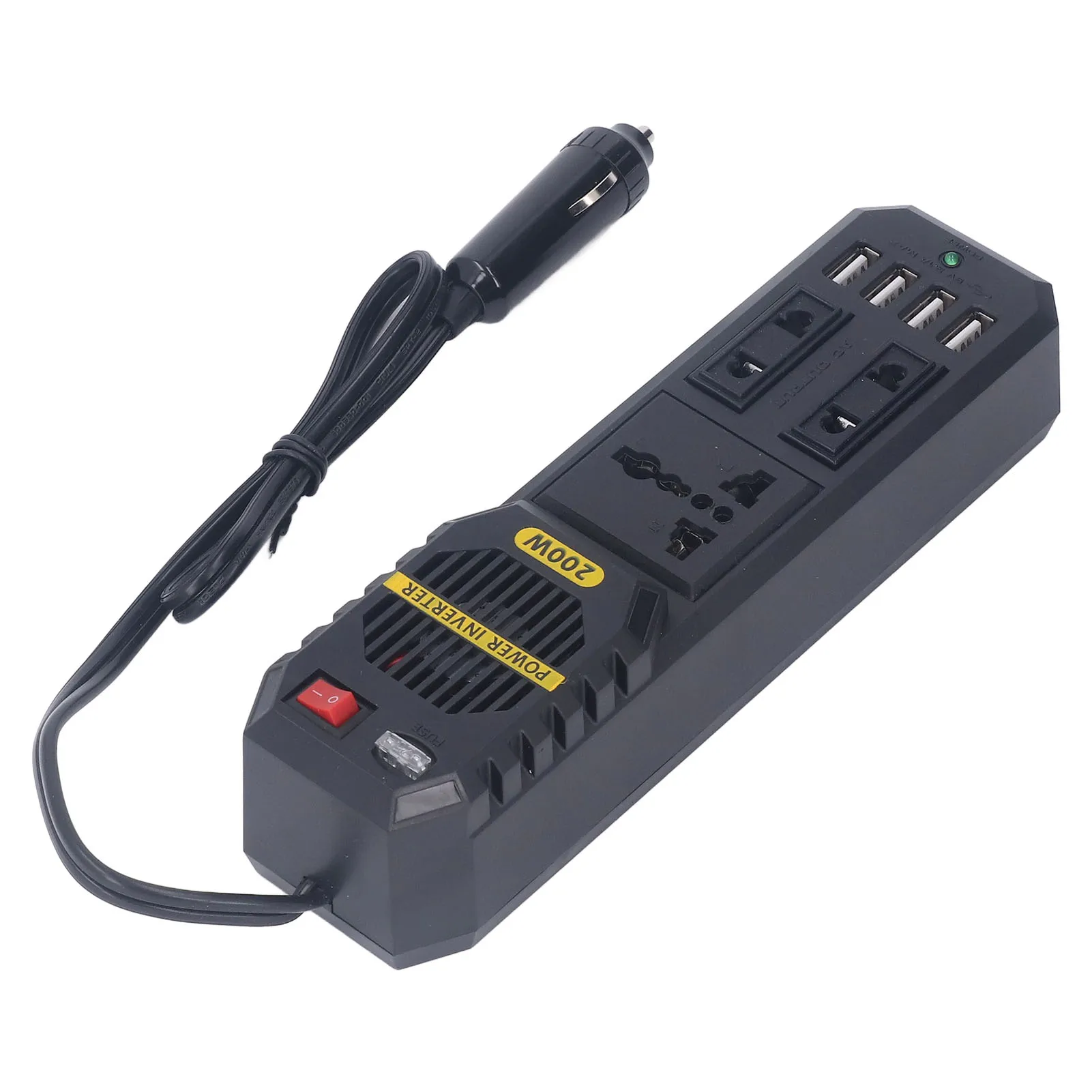 

Car Power Inverter 200W 12V to 220V PWM Modified Sine Wave Adapter Converter with 4.1A USB Ports