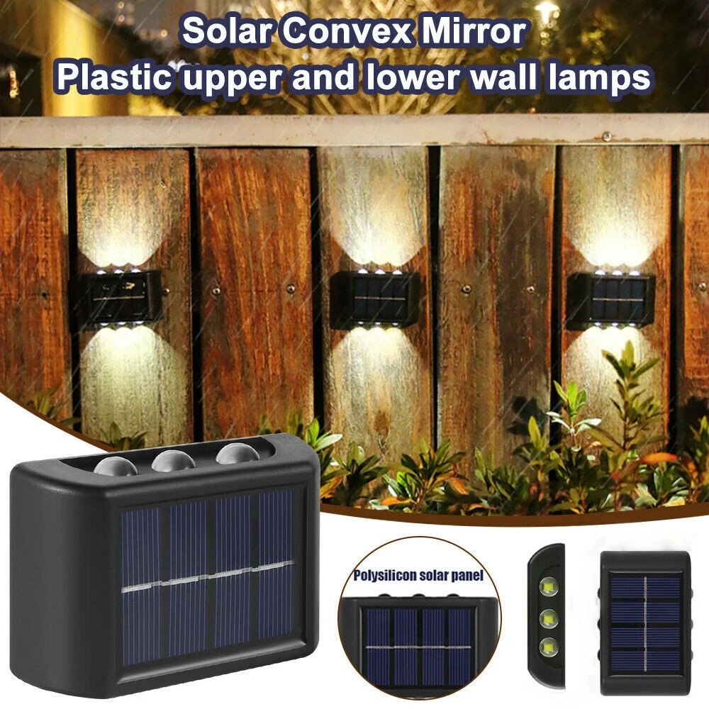 6LED Garden Outdoor Lamp Waterproof Courtyard Staircase Decoration Solar Wall Light