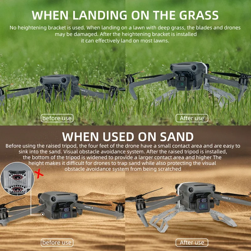 RISE-Landing Skid Float Kit Expansion Buoyancy Landing Gear Training Rod Float For DJI Mavic 3 Drone Accessories