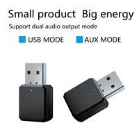 Wireless Adapter USB Dongle Bluetooth 5.0 Receiver Music Speaker with Microphone 3.5mm AUX Car Bluetooth Receiver Audio Adapter