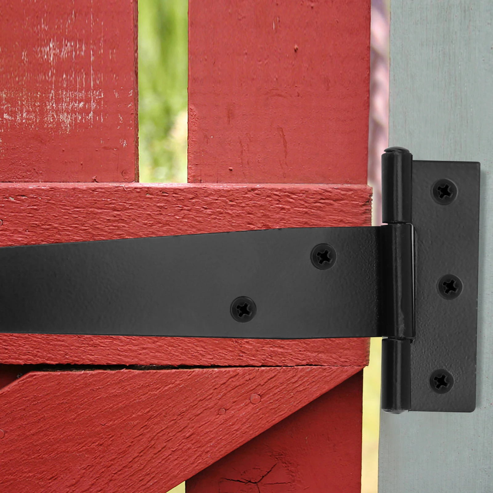 

2PCS T-shaped Hinges 10 Inches Black Heavy Duty Furniture Cabinet Gate Oxidation Resistant Silent Flexible Stabler Fixation