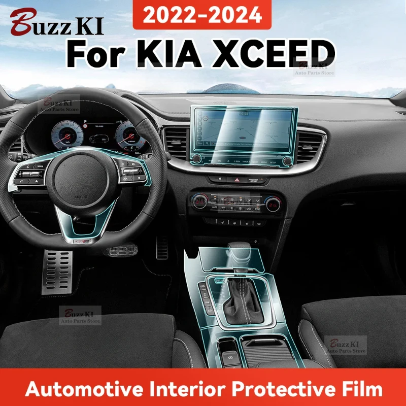 TPU For KIA XCEED 2022-2024 Transparent Protective TPU Film Car Interior Central Control Navigation Panel Accessories Sticker