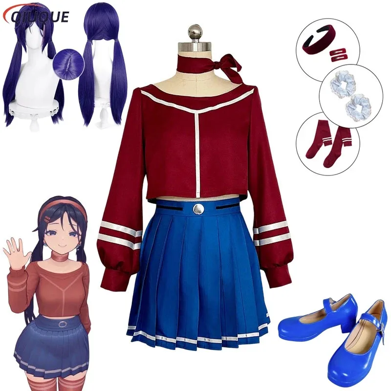 

MiSide Crazy Mita Cosplay Game Cosplay Costume Headwear Wig Shoes Women Primary Yandere Outfit Halloween Creepy Mita Clothes