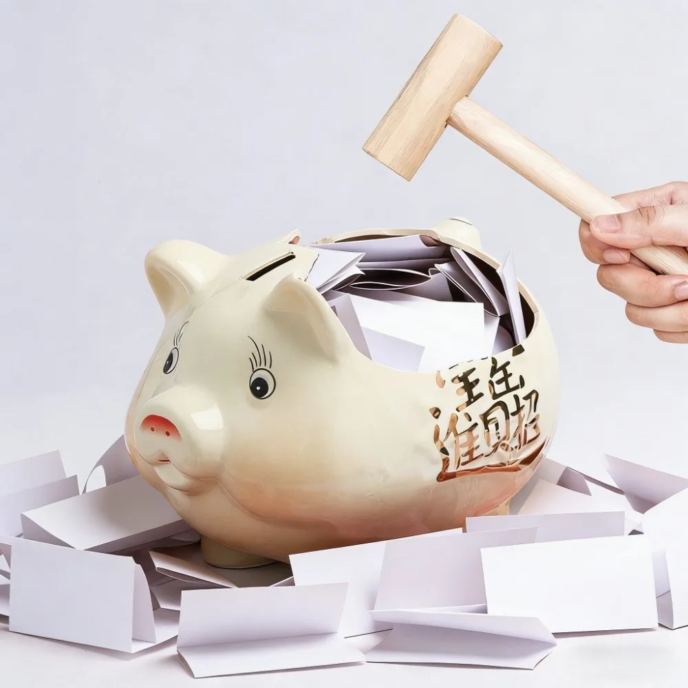 Cute Animal Piggy Money Bank Ceramic Multi-purpose Pig Coins Saving Box Good Luck Practical Golden Beans Container Home Decor
