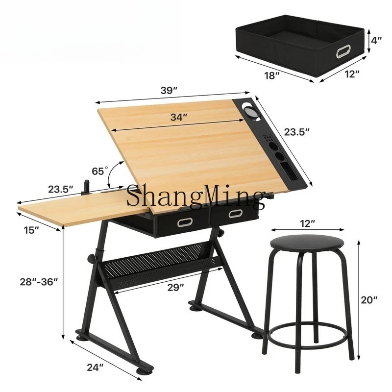 SM New Home Simple Lifting Painting Table Art Computer Desk Workbench Easel