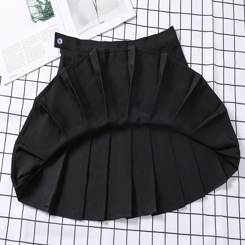 Women\'s Skirt Without Shorts Fashion Korean Style Ropa Black Harajuku Plaid Falda Short De Mujer Mini Pleated Skirts For Girls