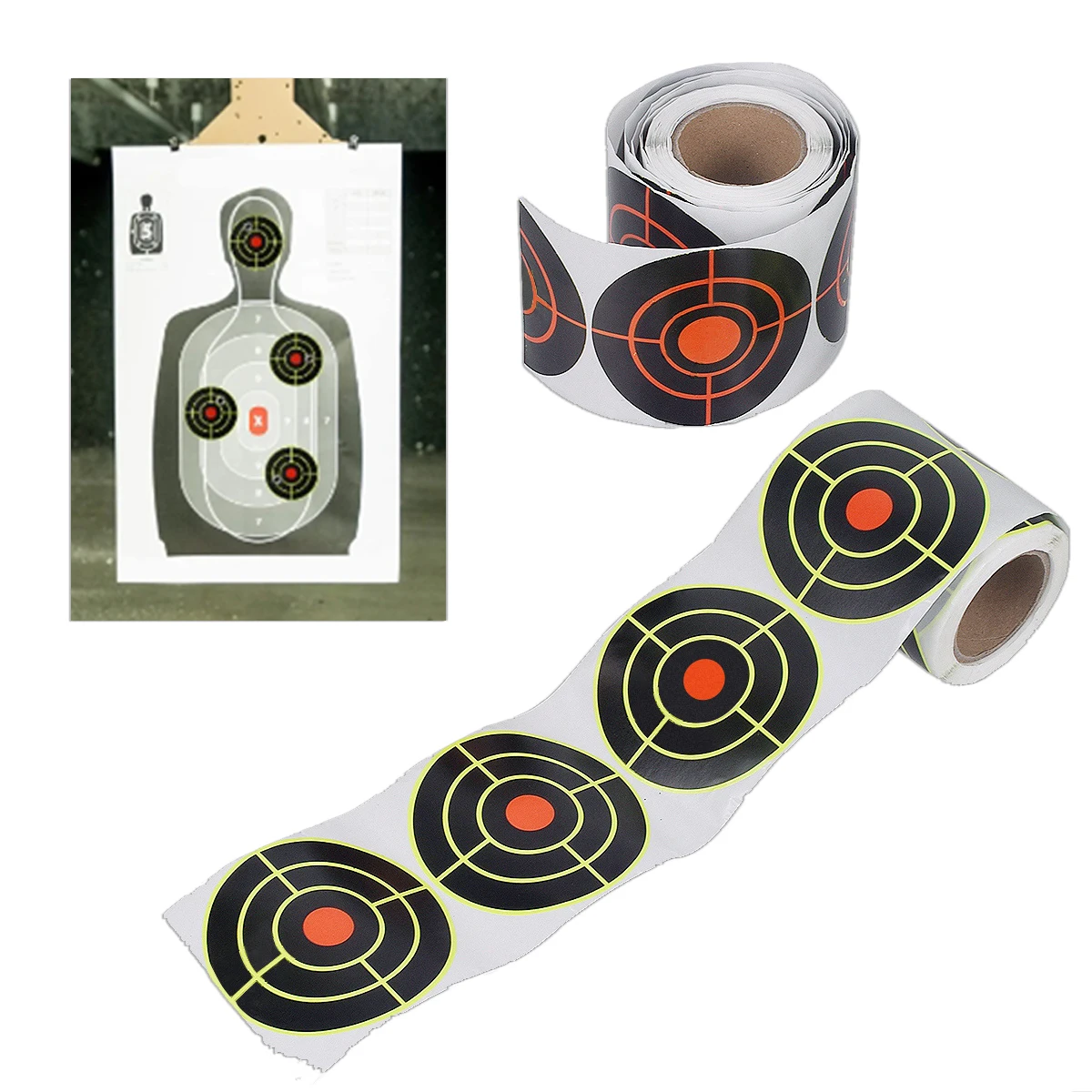 200Pcs Self Adhesive Target Roll Shooting Sticker 7.5cm Targets For Gun Airsoft Weapons Hunting Practice Training Stickers