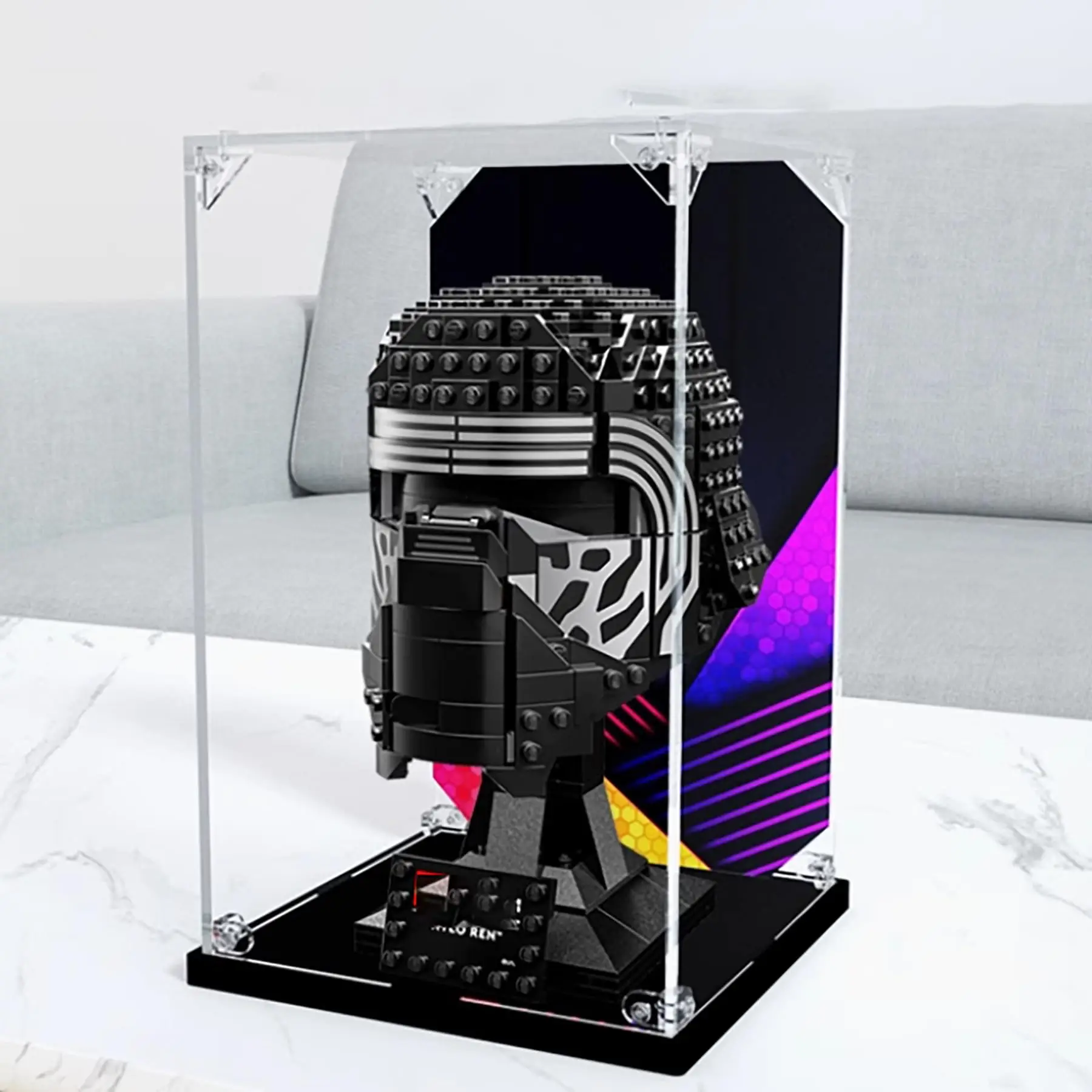 

Acrylic Display Case for Lego 75415 Kylo Ren Helmet Building Set– Dustproof Display Box,Clear Display Box -Only Display case