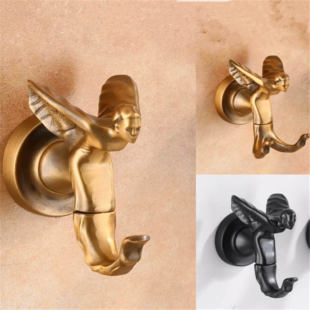 

Вешалка для полотенец «Черный ангел» Крючок для халата Антикварный крючок для одежды Вешалка для одежды Алюминиевый кухонный крючок Дверная вешалка Настенная